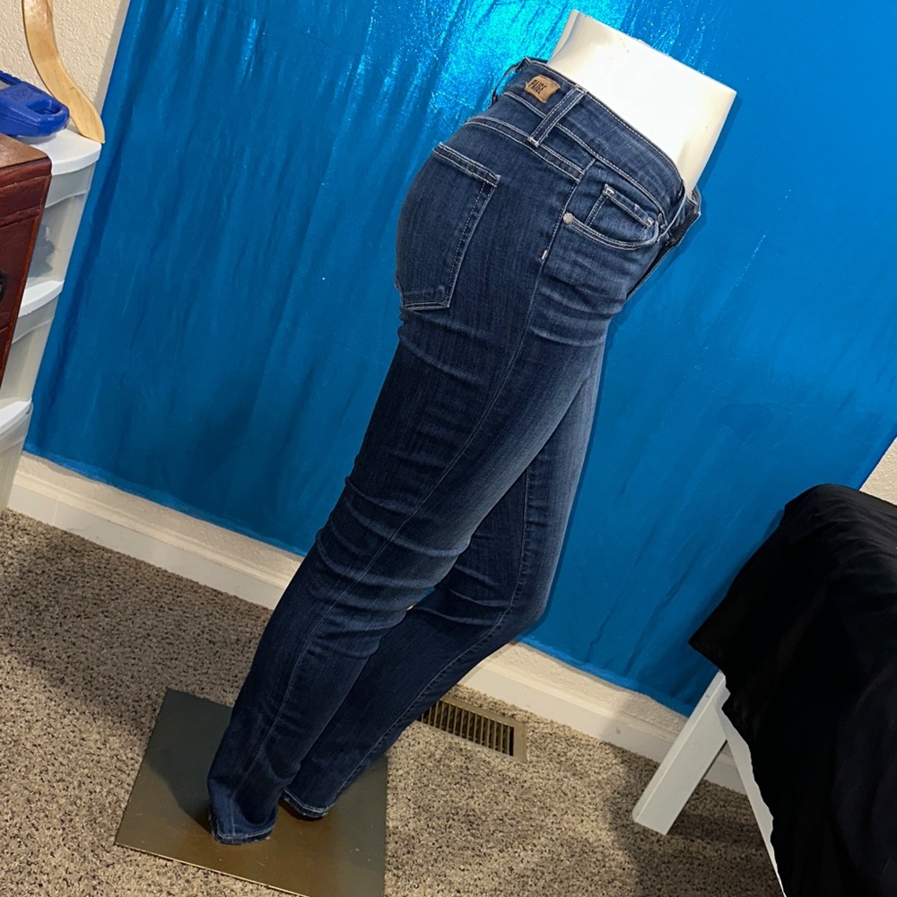 PAIGE Dark Indigo Skyline Skinny Jeans. Size 30